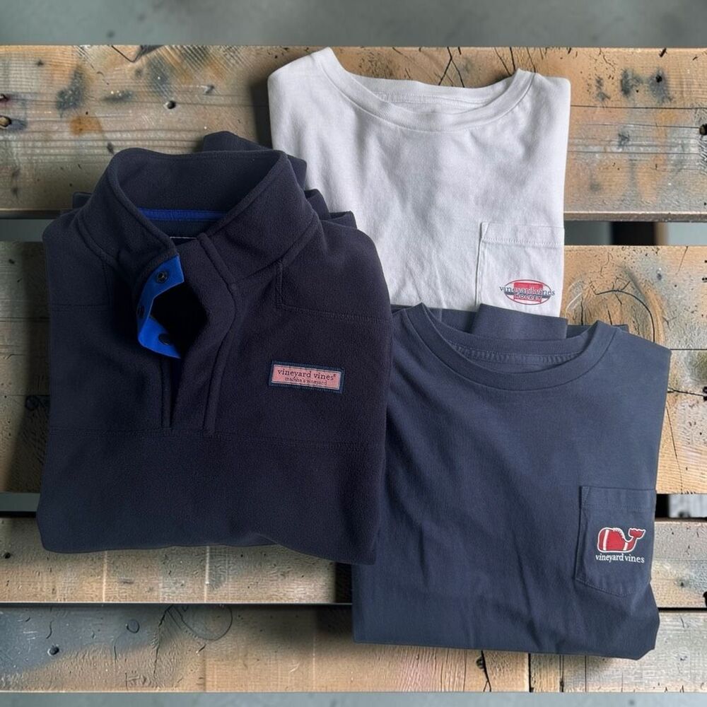 Vineyard Vines Boys Long Sleeve Football & Hockey Goalie Tee & Fleece Shep M/L